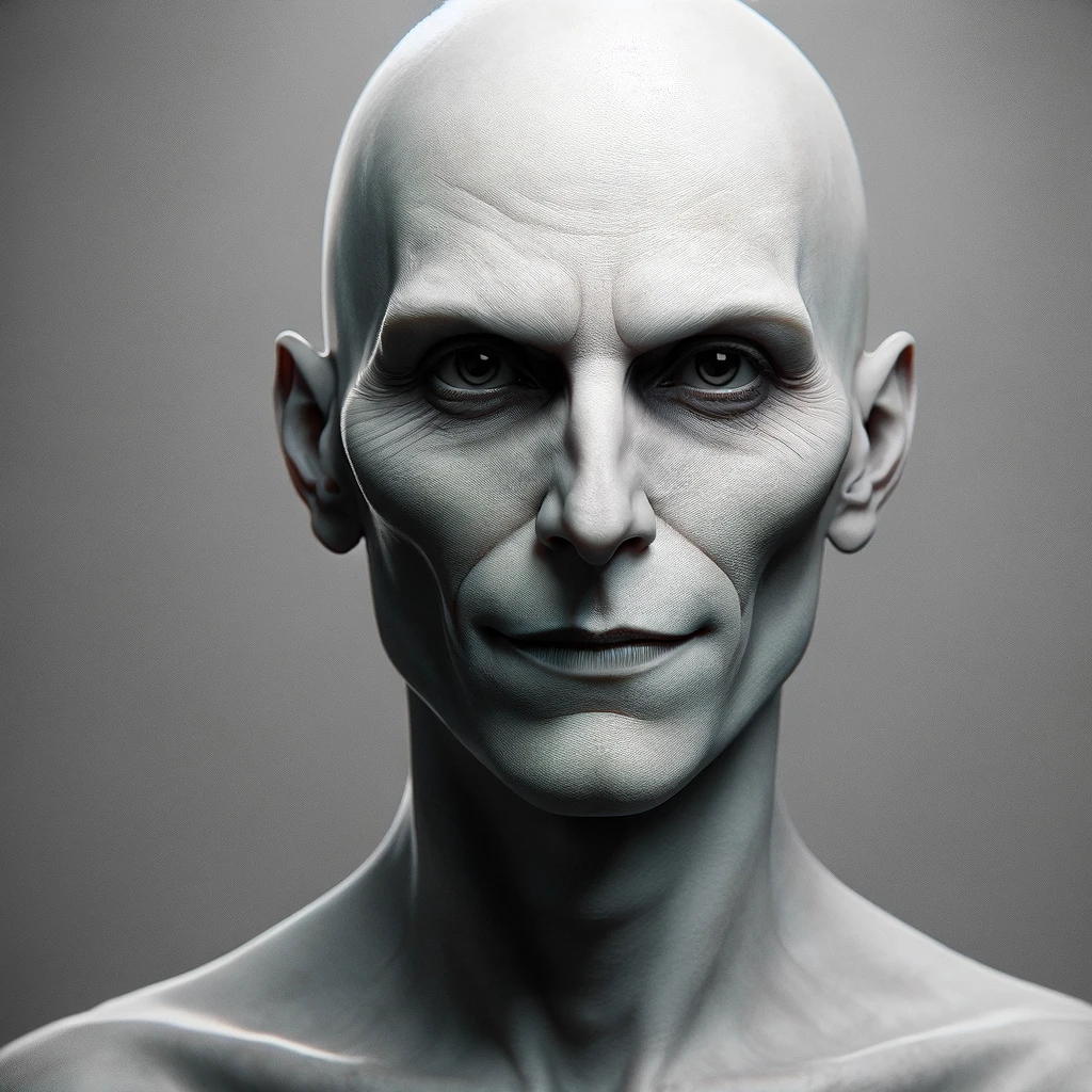 A second pale bald witness with a severe expression