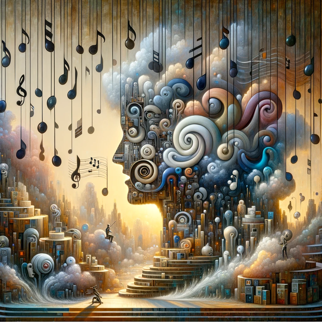 A profile built from music, machinery and a vertical city